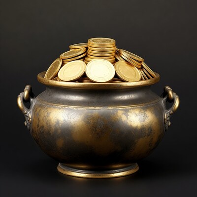 Pot of gold coins