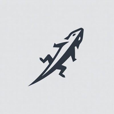 Black Gecko Lizard Icon Running