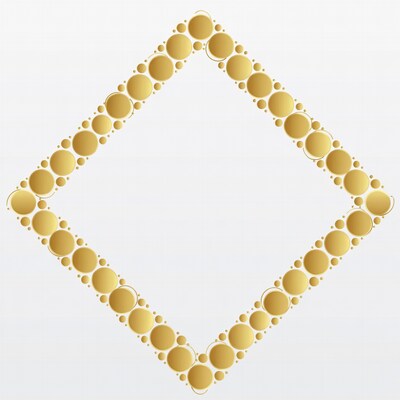 Gold Dots Diamond Border