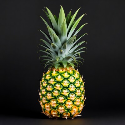 Pineapple on black background