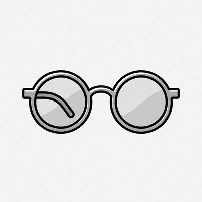 Gray Round Sunglasses Illustration
