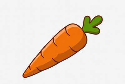 Cartoon carrot with green top