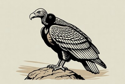 Vulture standing on rock