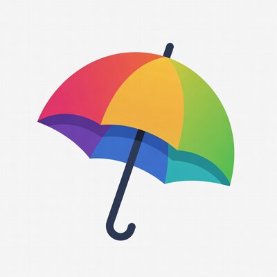 Rainbow Umbrella Illustration