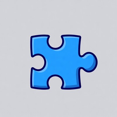 Blue puzzle piece illustration