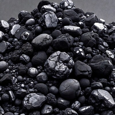 Pile of black coal rocks