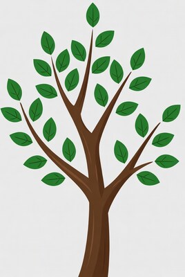 Cartoon green tree isolated