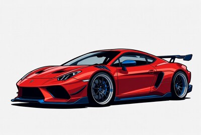 Red Lamborghini Huracan illustration
