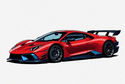 Red Lamborghini Huracan Performante illustration