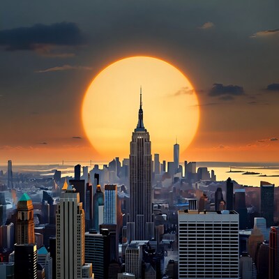 Sunset Behind Empire State Building