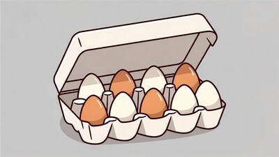 Egg Carton with Eggs Illustration