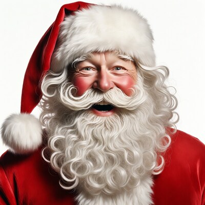Smiling Santa Claus on white background