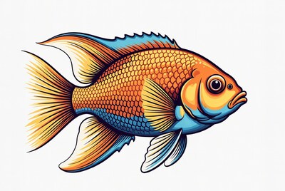 Vibrant Orange Goldfish Illustration