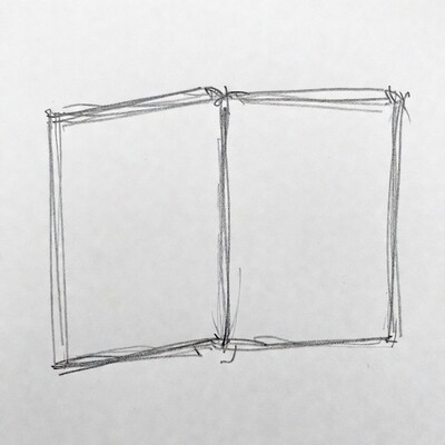 Open book sketch drawing