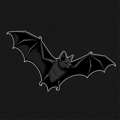 Flying Bat Illustration