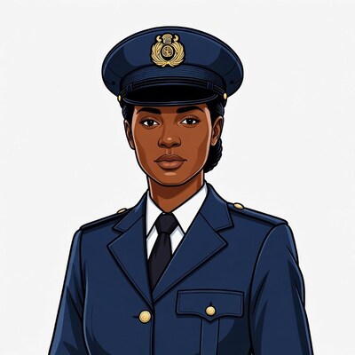 African-American woman in navy uniform