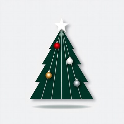 Green Christmas Tree with Ornaments