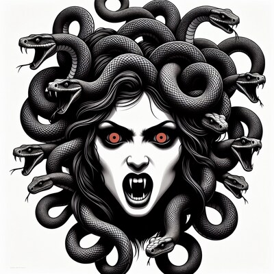 Medusa with Snakes for Hair