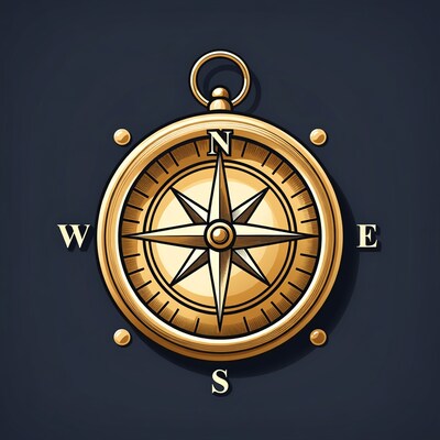 Golden compass illustration