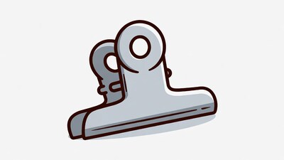 Silver binder clip illustration