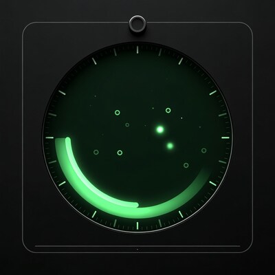 Green glowing radar screen display