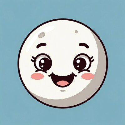 Cute Smiling Moon Illustration
