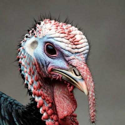 Closeup turkey head portrait