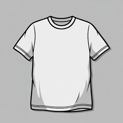 Blank White T-Shirt Illustration