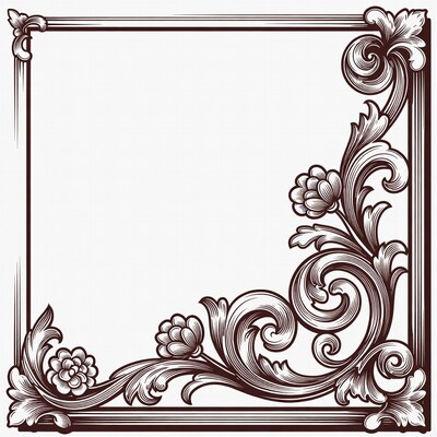 Ornate Floral Engraving Frame