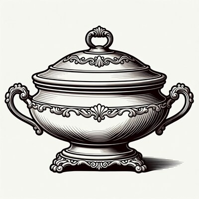 Ornate Silver Soup Tureen