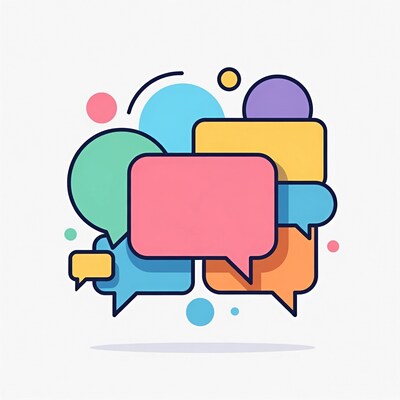 Colorful speech bubbles illustration