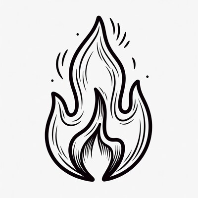 Hand-drawn Flame Illustration