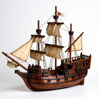 Wooden Galleon Ship Model