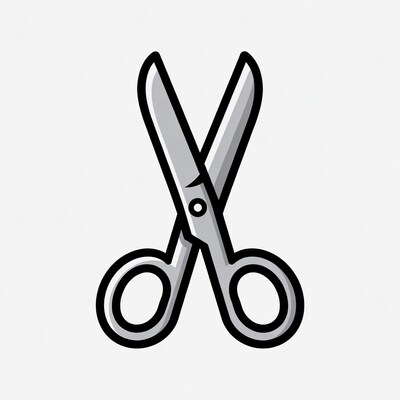 Silver Scissors Illustration