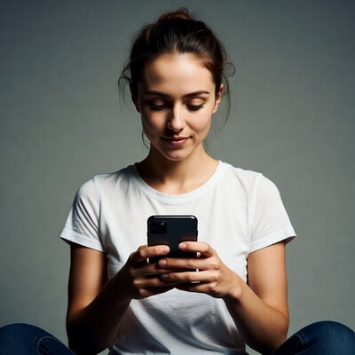 Woman using smartphone