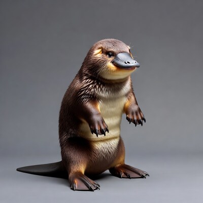 Cute baby platypus standing