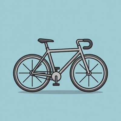 Gray fixie bike illustration