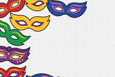 Colorful Carnival Masks Illustration
