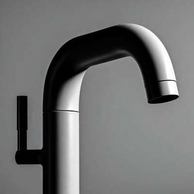 Modern Black Curved Kitchen Faucet