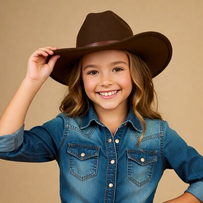 Girl tipping cowboy hat