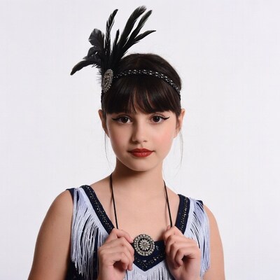 Girl in flapper dress with headband