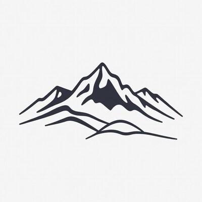 Mountain Range Outline Illustration