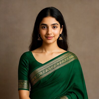 Indian woman in green saree
