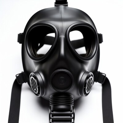 Black gas mask isolated