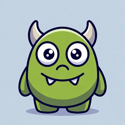 Cute green monster illustration