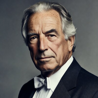 Elderly man in tuxedo bow tie