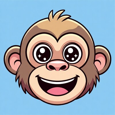 Cute cartoon monkey smiling