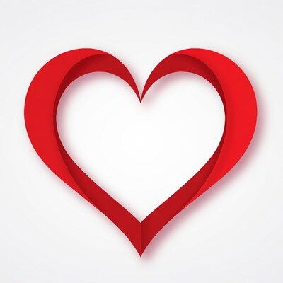 Red 3D Paper Heart