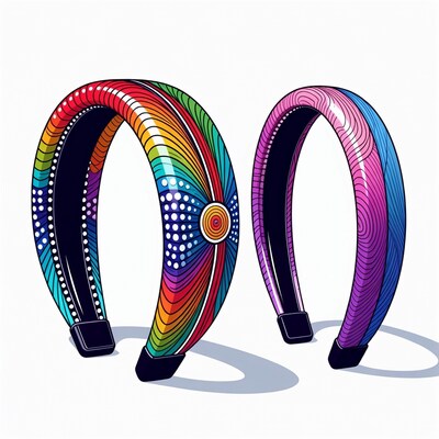 Colorful Rainbow Headbands Illustration