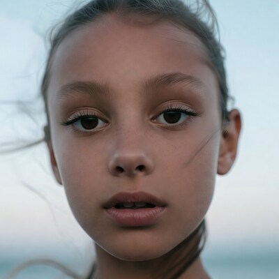 Closeup portrait of young girl